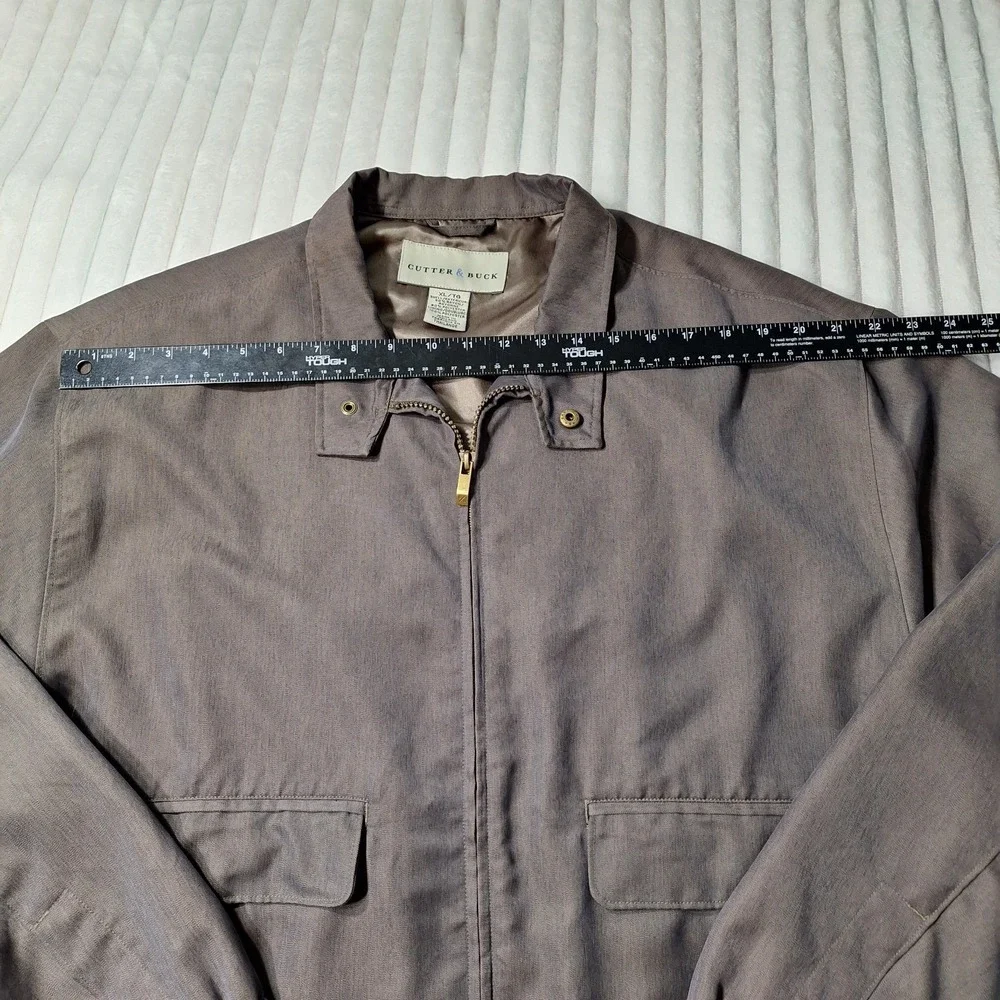 Cutter & Buck Vintage Bomber  Jacket Mens XL Gray Golf 90s Y2K Preppy Classic‎